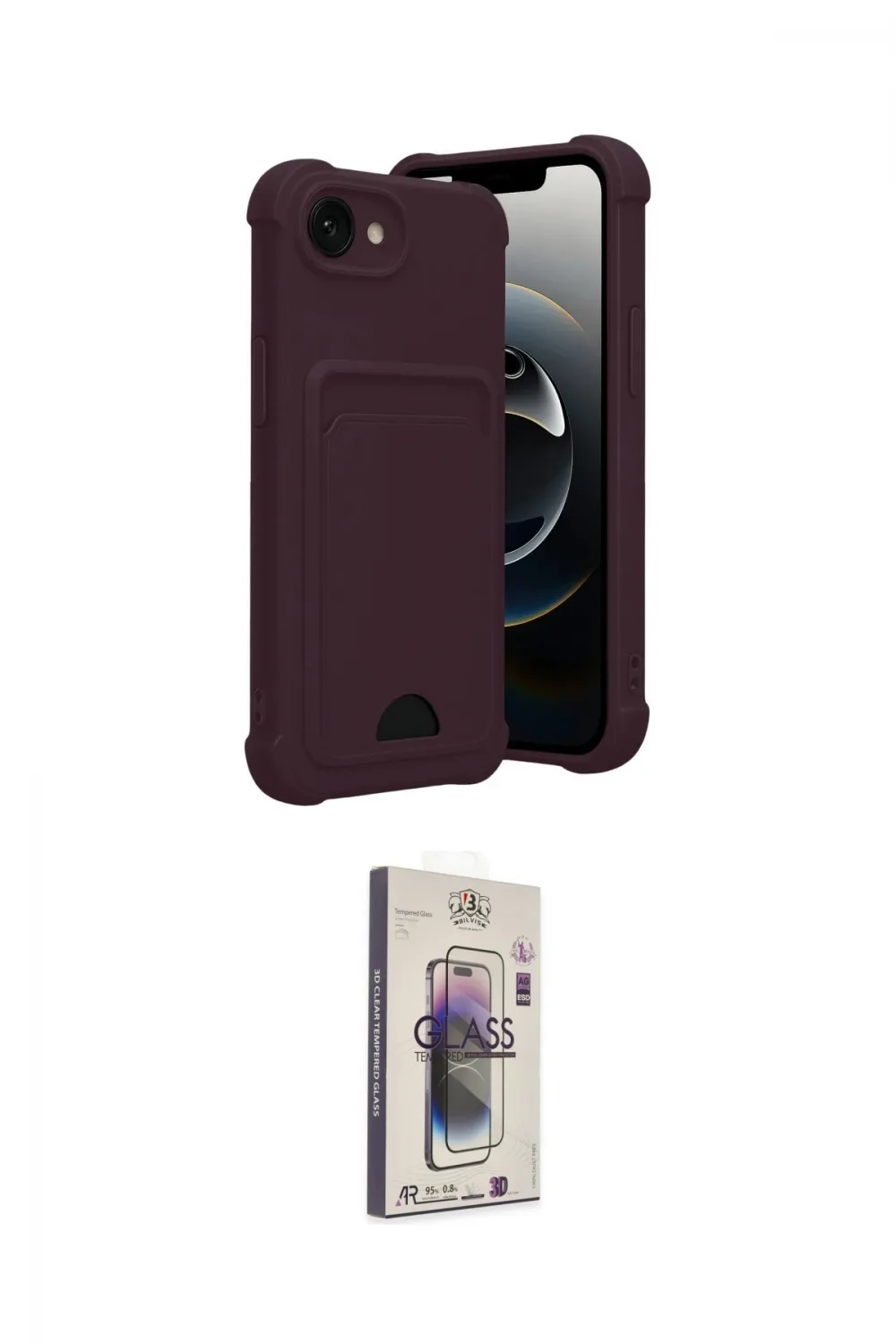 ieg™ iPhone 16E Kılıf Vadi Çizgi Prime - Siyah Bilvis 3D Cam Ekran Koruyucu