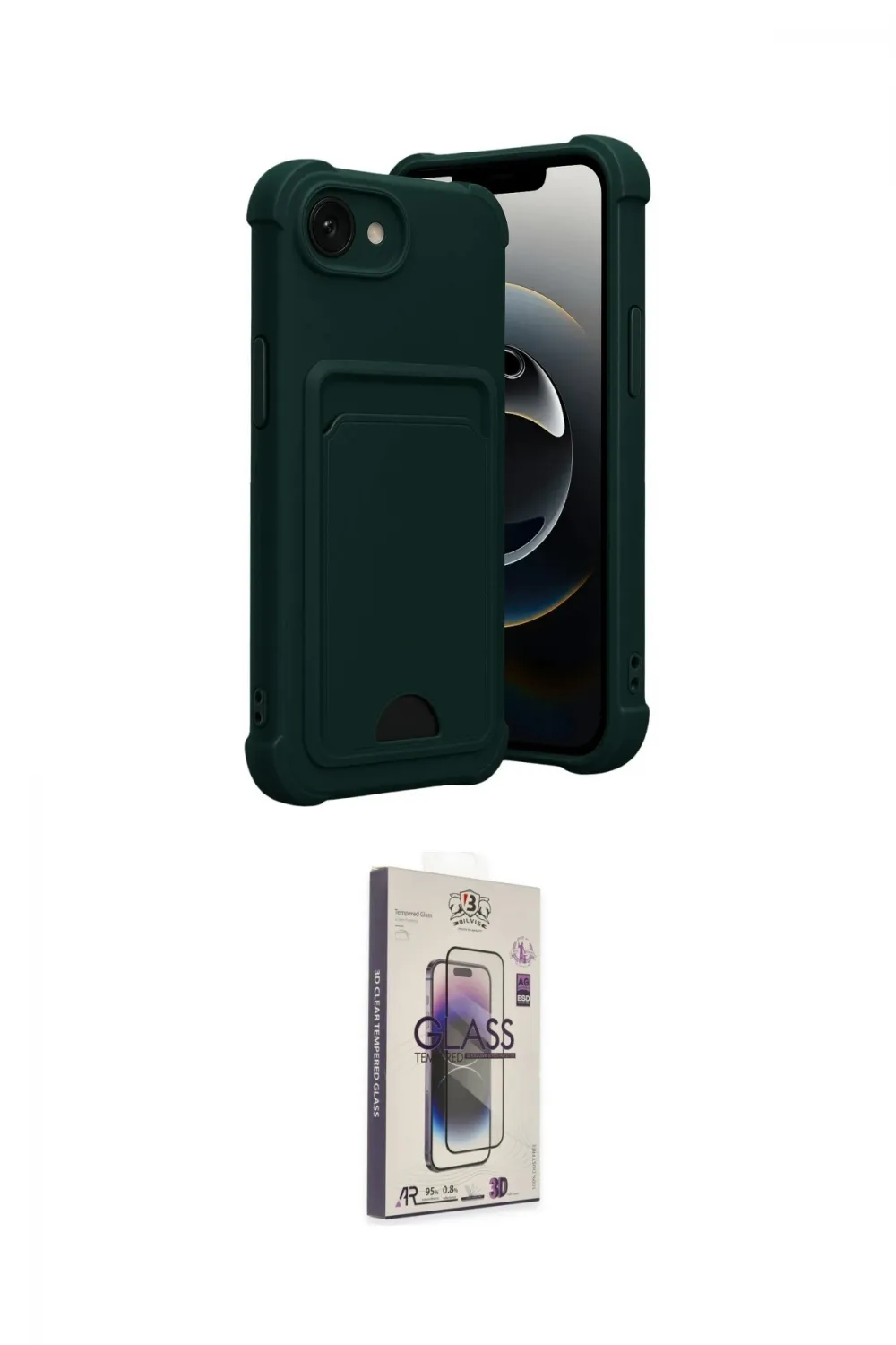 ieg™ iPhone 16E Kılıf Vadi Çizgi Prime - Siyah Bilvis 3D Cam Ekran Koruyucu