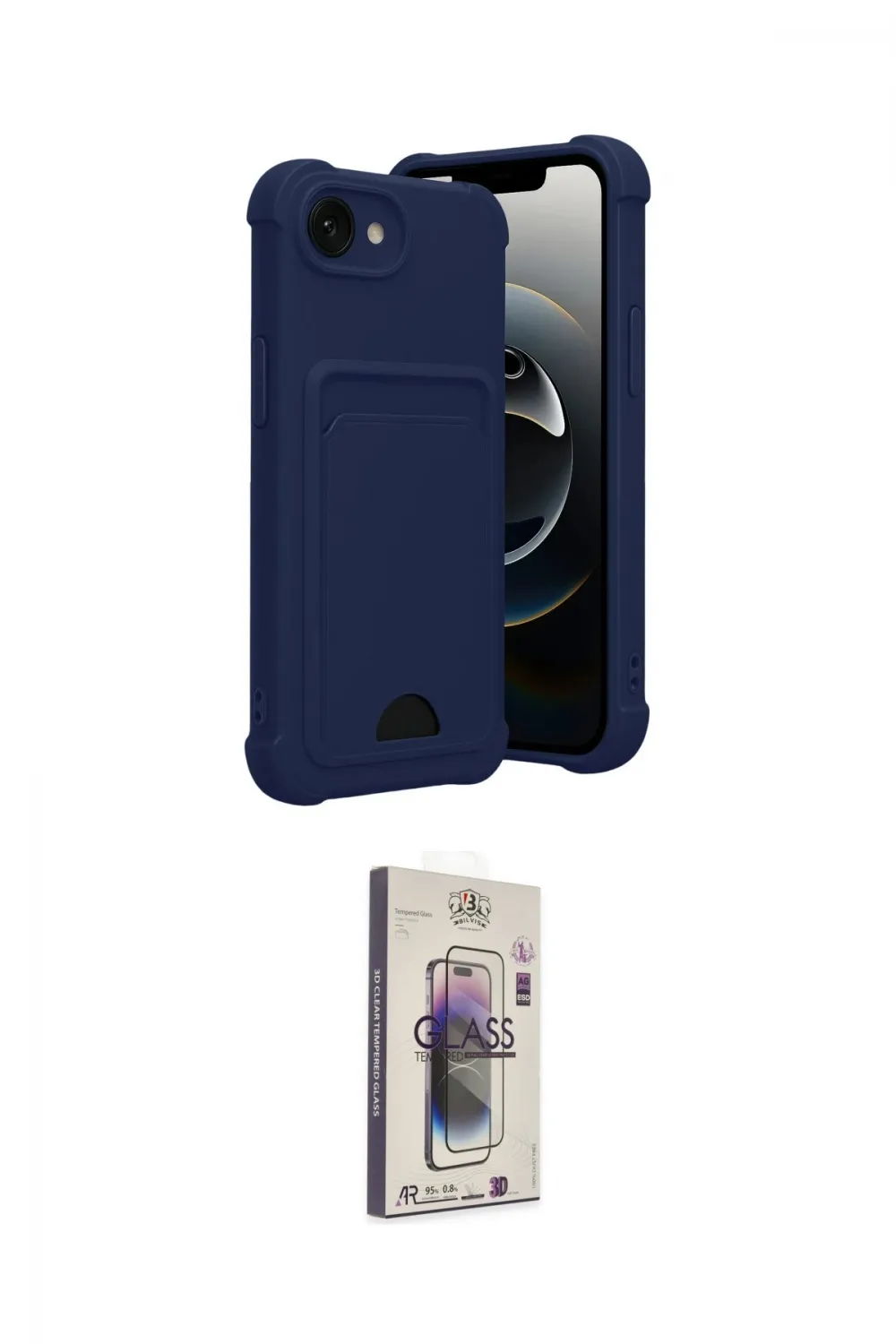 ieg™ iPhone 16E Kılıf Vadi Çizgi Prime - Siyah Bilvis 3D Cam Ekran Koruyucu