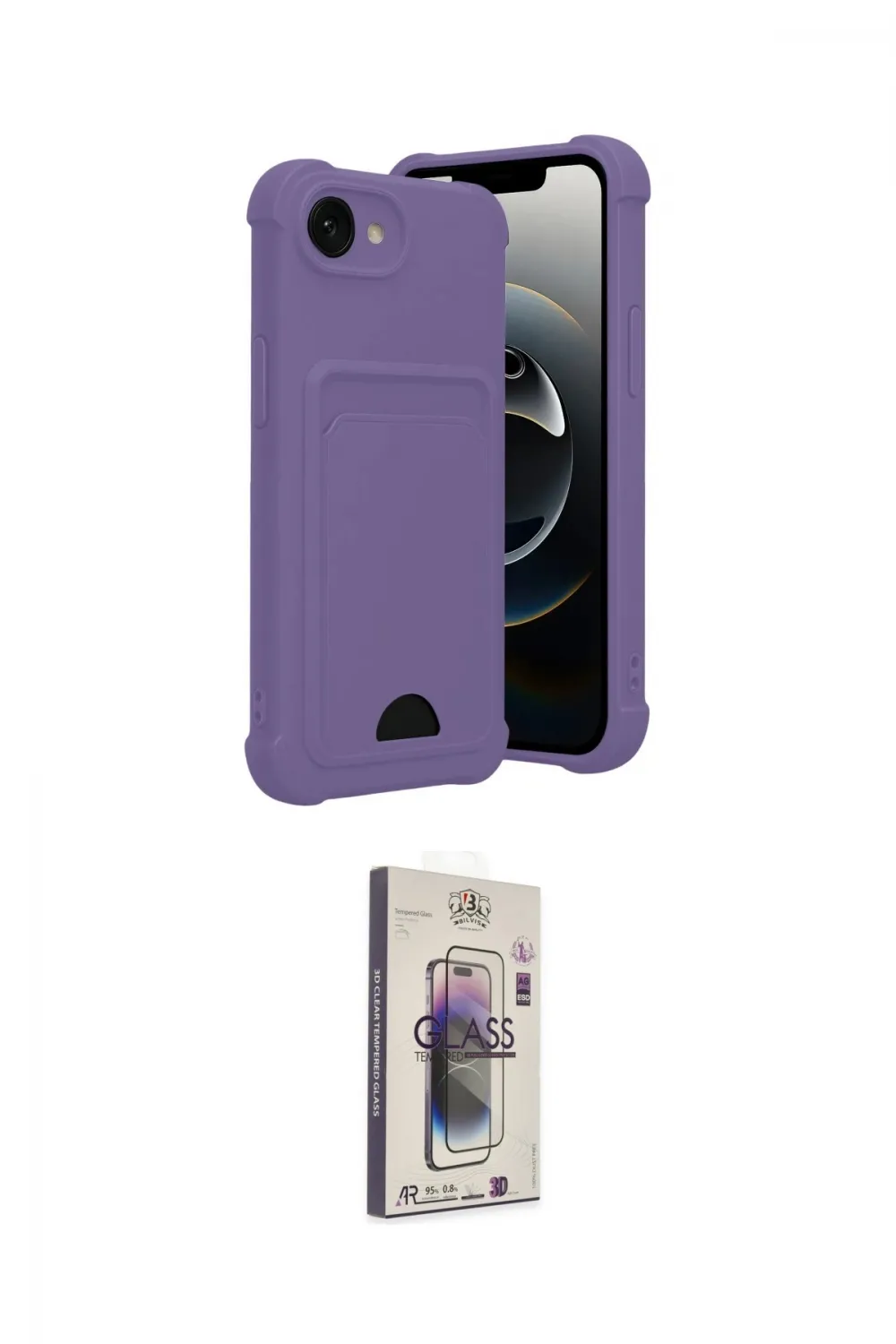 ieg™ iPhone 16E Kılıf Vadi Çizgi Prime - Siyah Bilvis 3D Cam Ekran Koruyucu
