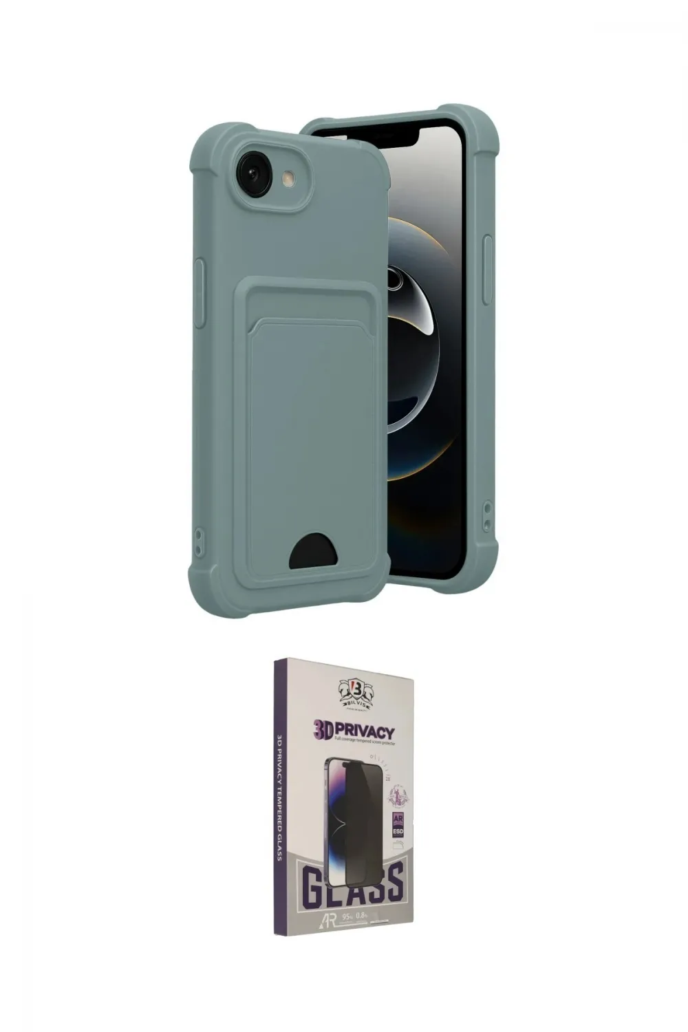 ieg™ iPhone 16E Kılıf Vadi Çizgi Prime - Siyah Bilvis Hayalet Cam Ekran Koruyucu