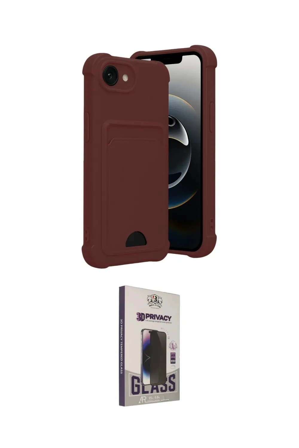 ieg™ iPhone 16E Kılıf Vadi Çizgi Prime - Siyah Bilvis Hayalet Cam Ekran Koruyucu