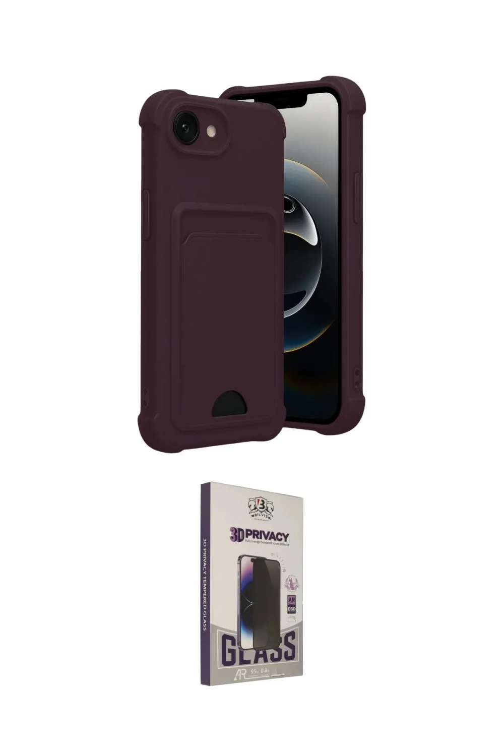 ieg™ iPhone 16E Kılıf Vadi Çizgi Prime - Siyah Bilvis Hayalet Cam Ekran Koruyucu