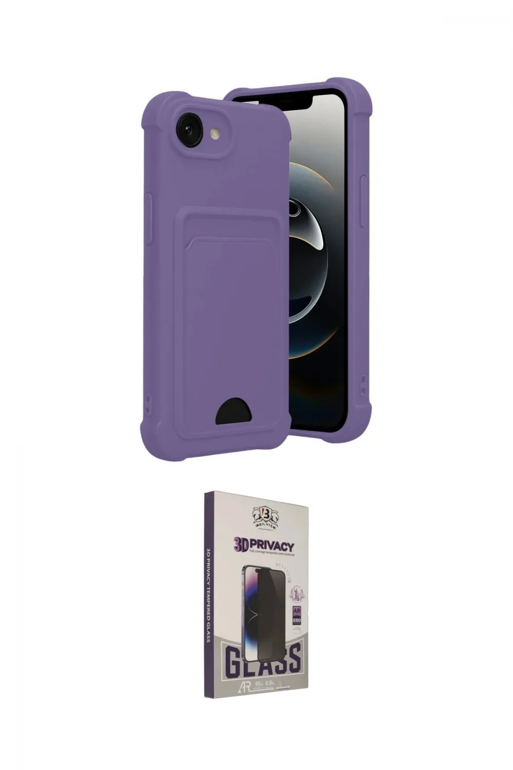 ieg™ iPhone 16E Kılıf Vadi Çizgi Prime - Siyah Bilvis Hayalet Cam Ekran Koruyucu