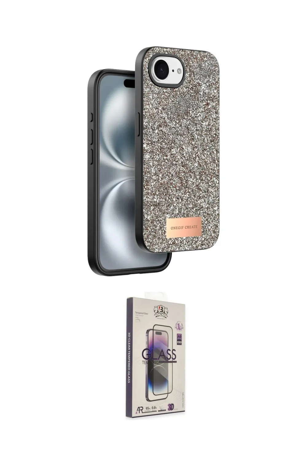ieg™ iPhone 16E Kılıf Vadi Klasik Serisi - Siyah Bilvis 3D Cam Ekran Koruyucu