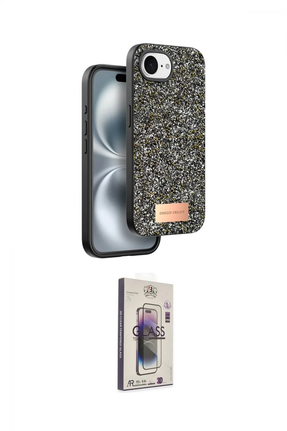ieg™ iPhone 16E Kılıf Vadi Klasik Serisi - Siyah Bilvis 3D Cam Ekran Koruyucu