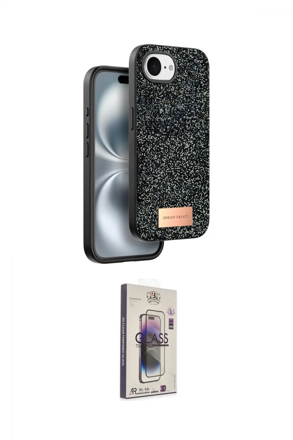 ieg™ iPhone 16E Kılıf Vadi Klasik Serisi - Siyah Bilvis 3D Cam Ekran Koruyucu