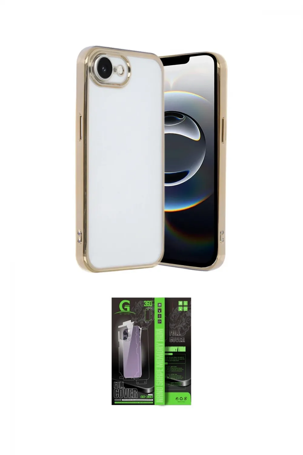 ieg™ iPhone 16E Kılıf Vadi Minimal - Şeffaf 360 Full Body Arka Koruyucu