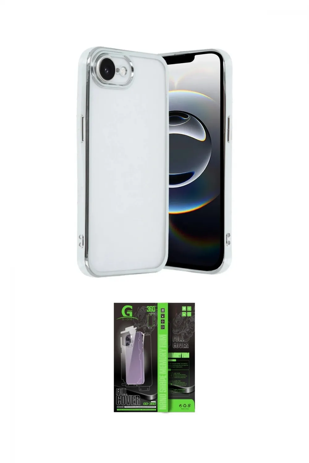 ieg™ iPhone 16E Kılıf Vadi Minimal - Şeffaf 360 Full Body Arka Koruyucu