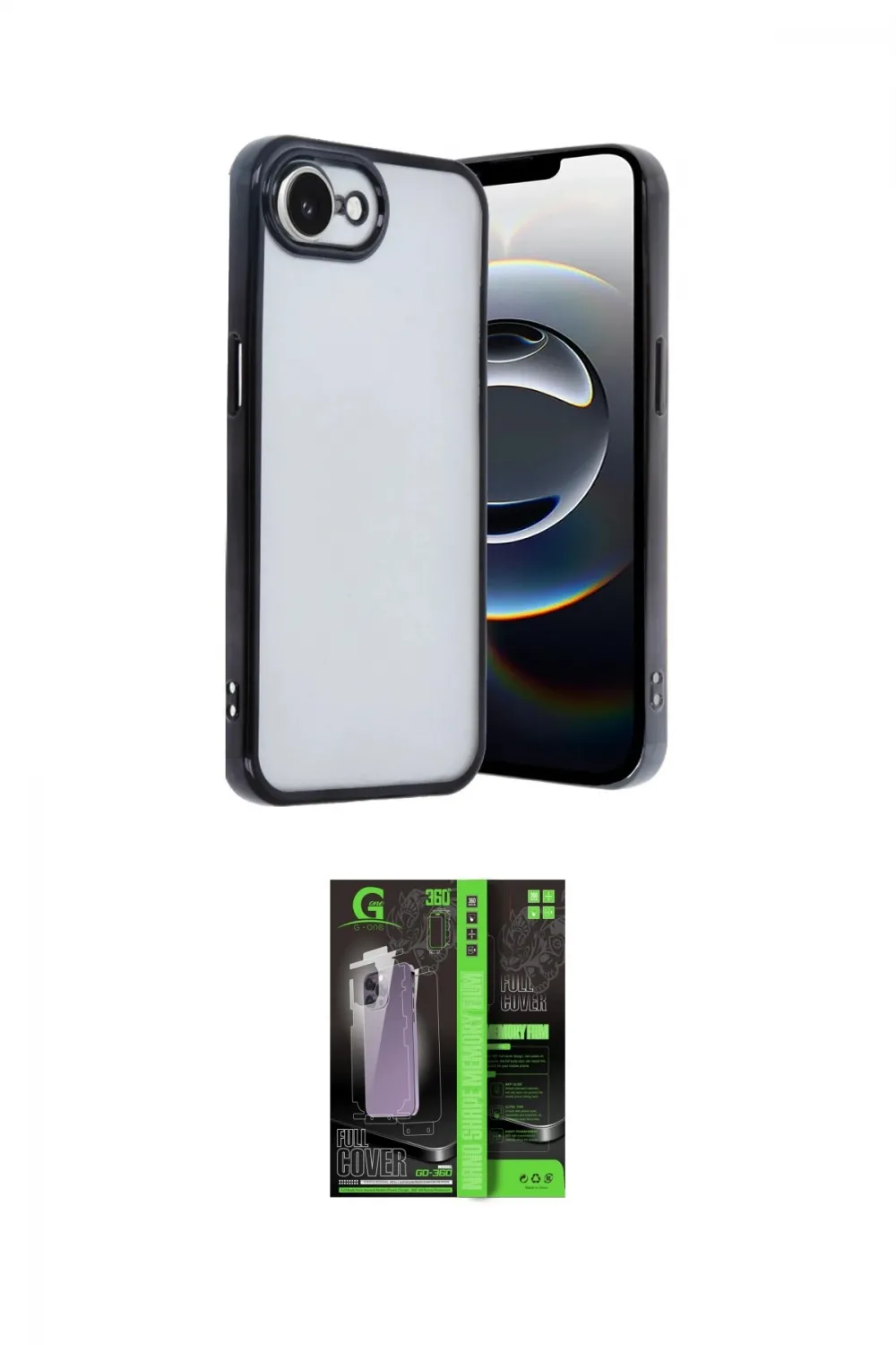 ieg™ iPhone 16E Kılıf Vadi Minimal - Şeffaf 360 Full Body Arka Koruyucu