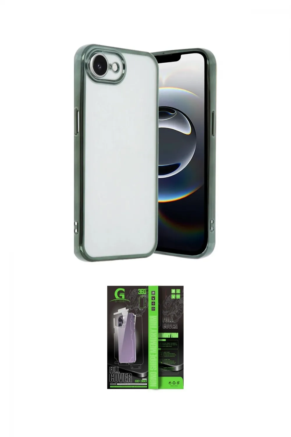 ieg™ iPhone 16E Kılıf Vadi Minimal - Şeffaf 360 Full Body Arka Koruyucu
