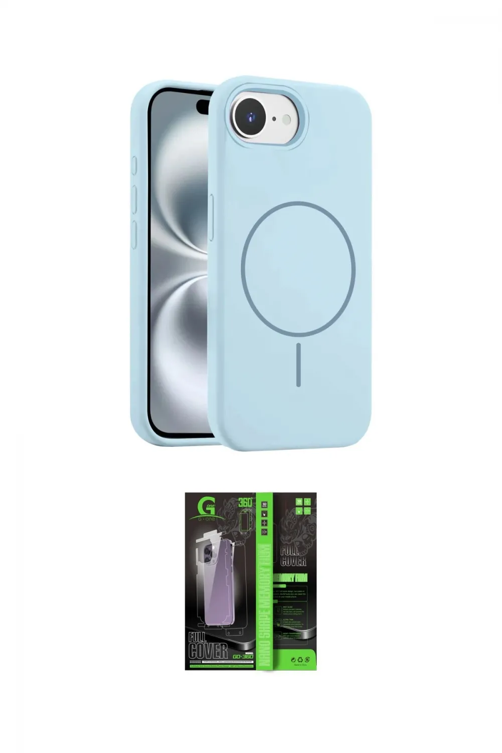ieg™ iPhone 16E Kılıf Yankı Form Serisi - Şeffaf 360 Full Body Arka Koruyucu