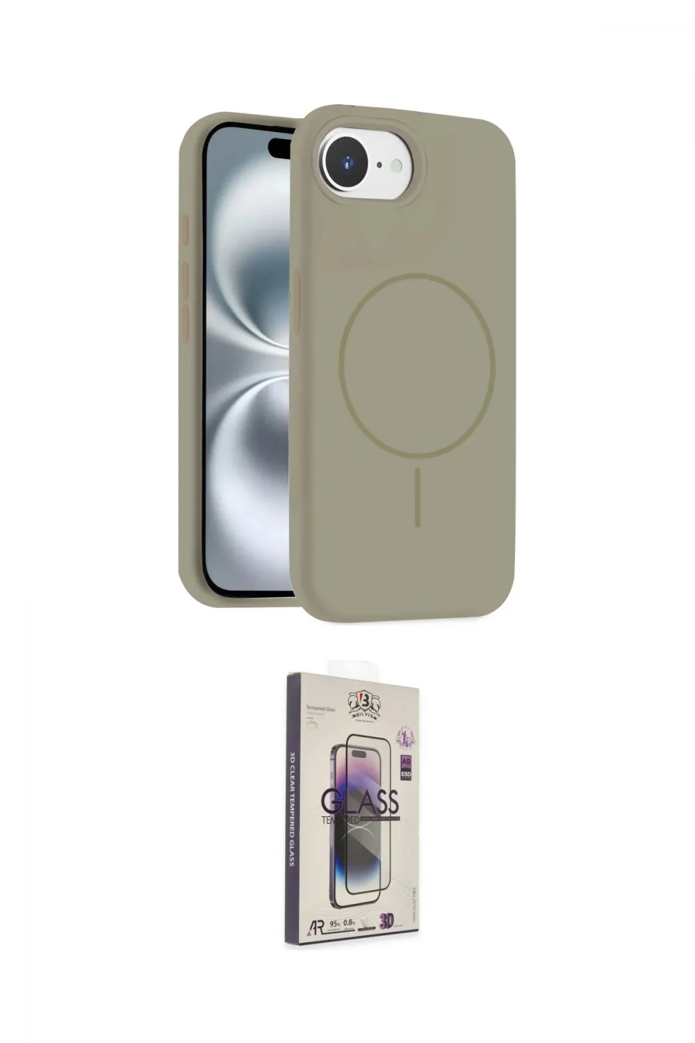 ieg™ iPhone 16E Kılıf Yankı Form Serisi - Siyah Bilvis 3D Cam Ekran Koruyucu