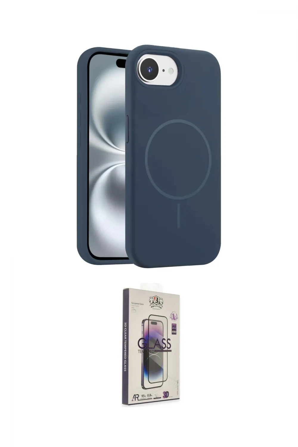 ieg™ iPhone 16E Kılıf Yankı Form Serisi - Siyah Bilvis 3D Cam Ekran Koruyucu