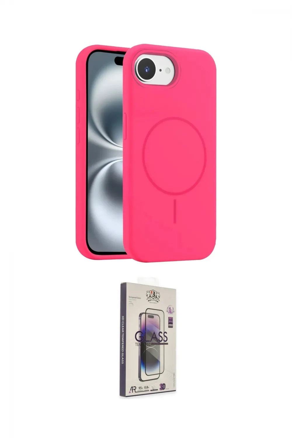 ieg™ iPhone 16E Kılıf Yankı Form Serisi - Siyah Bilvis 3D Cam Ekran Koruyucu