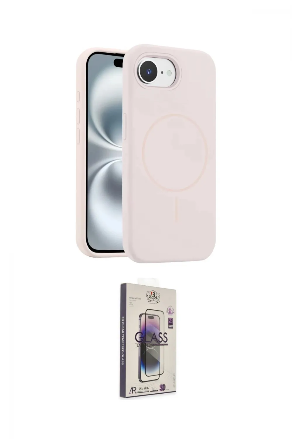 ieg™ iPhone 16E Kılıf Yankı Form Serisi - Siyah Bilvis 3D Cam Ekran Koruyucu