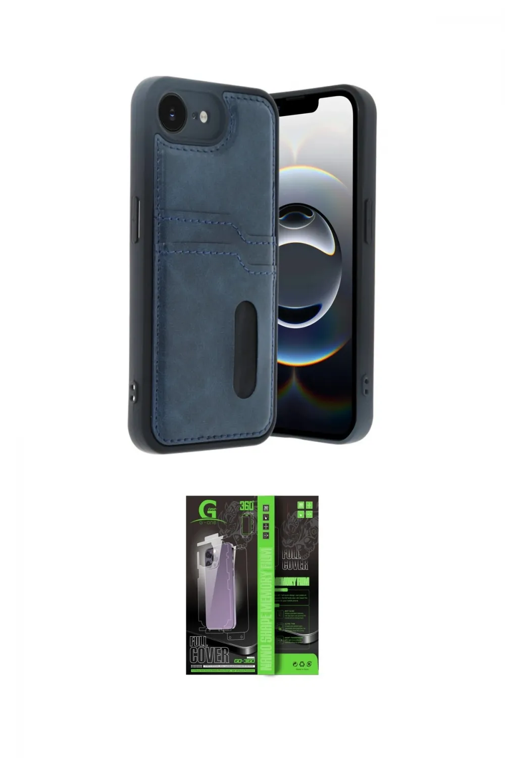 ieg™ iPhone 16E Kılıf Yörünge Işık Serisi - Şeffaf 360 Full Body Arka Koruyucu