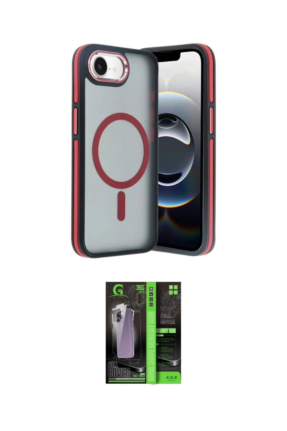 ieg™ iPhone 16E Kılıf Yörünge Klasik - Şeffaf 360 Full Body Arka Koruyucu