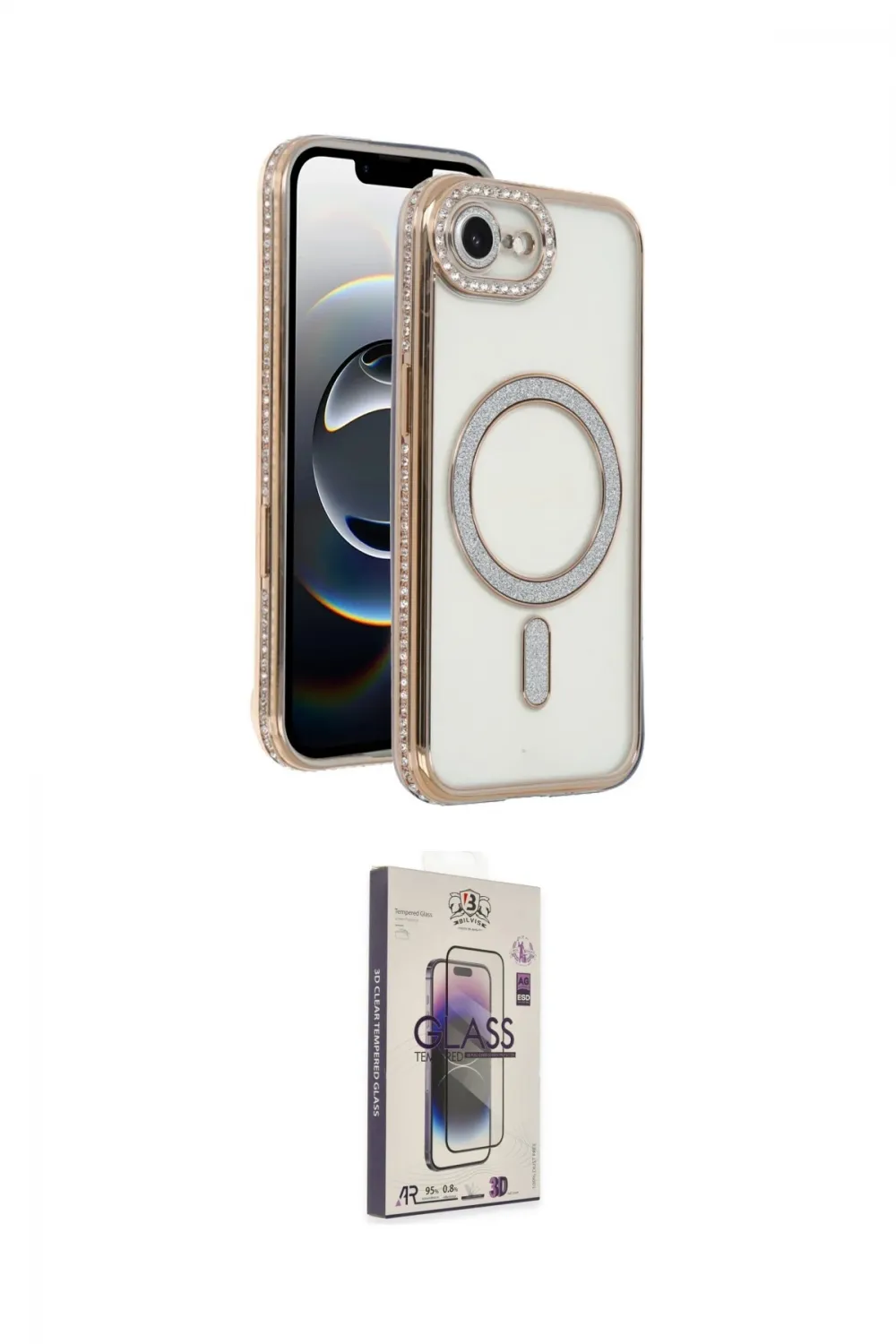 ieg™ iPhone 16E Kılıf Zirve Doku Prime - Siyah Bilvis 3D Cam Ekran Koruyucu