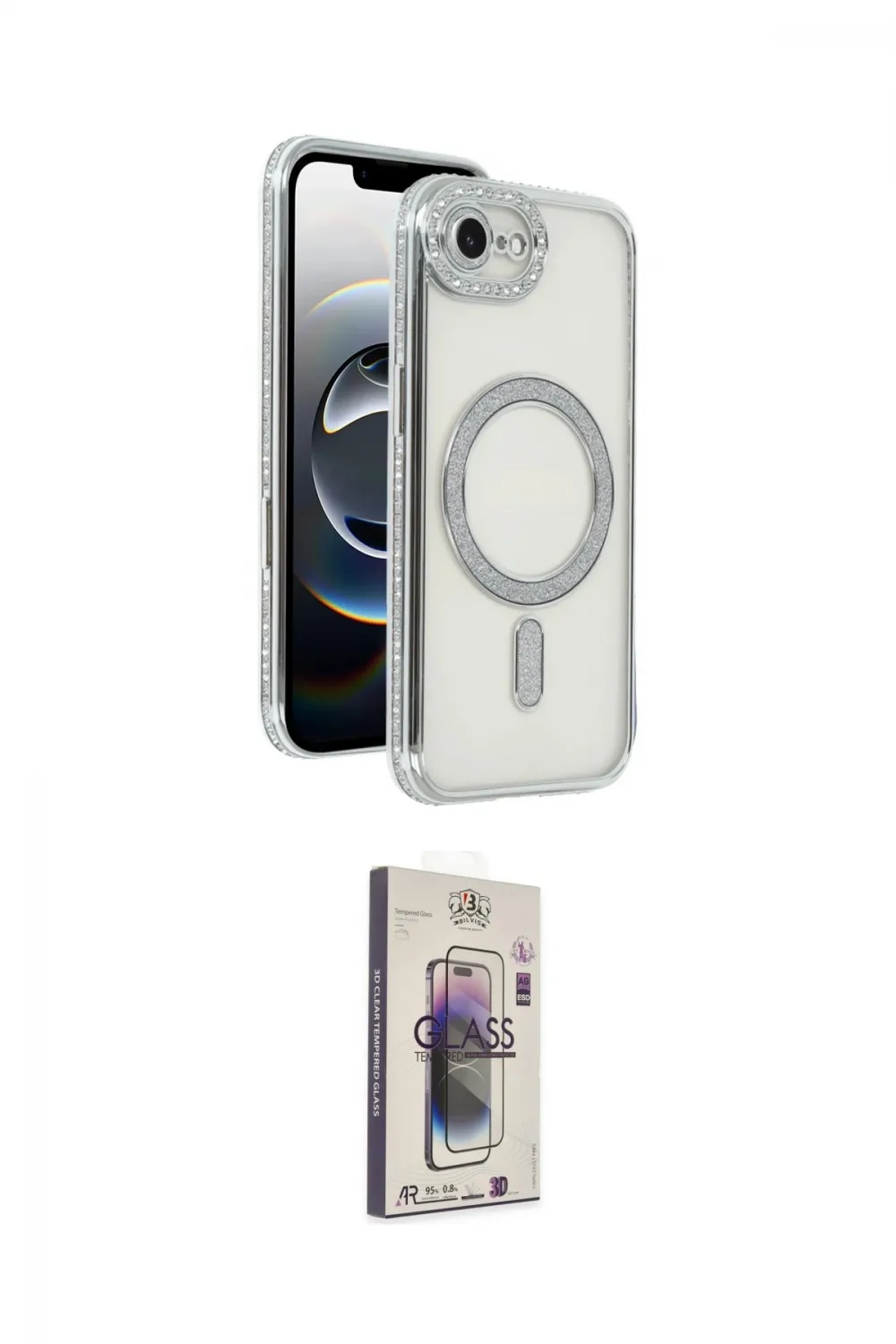 ieg™ iPhone 16E Kılıf Zirve Doku Prime - Siyah Bilvis 3D Cam Ekran Koruyucu