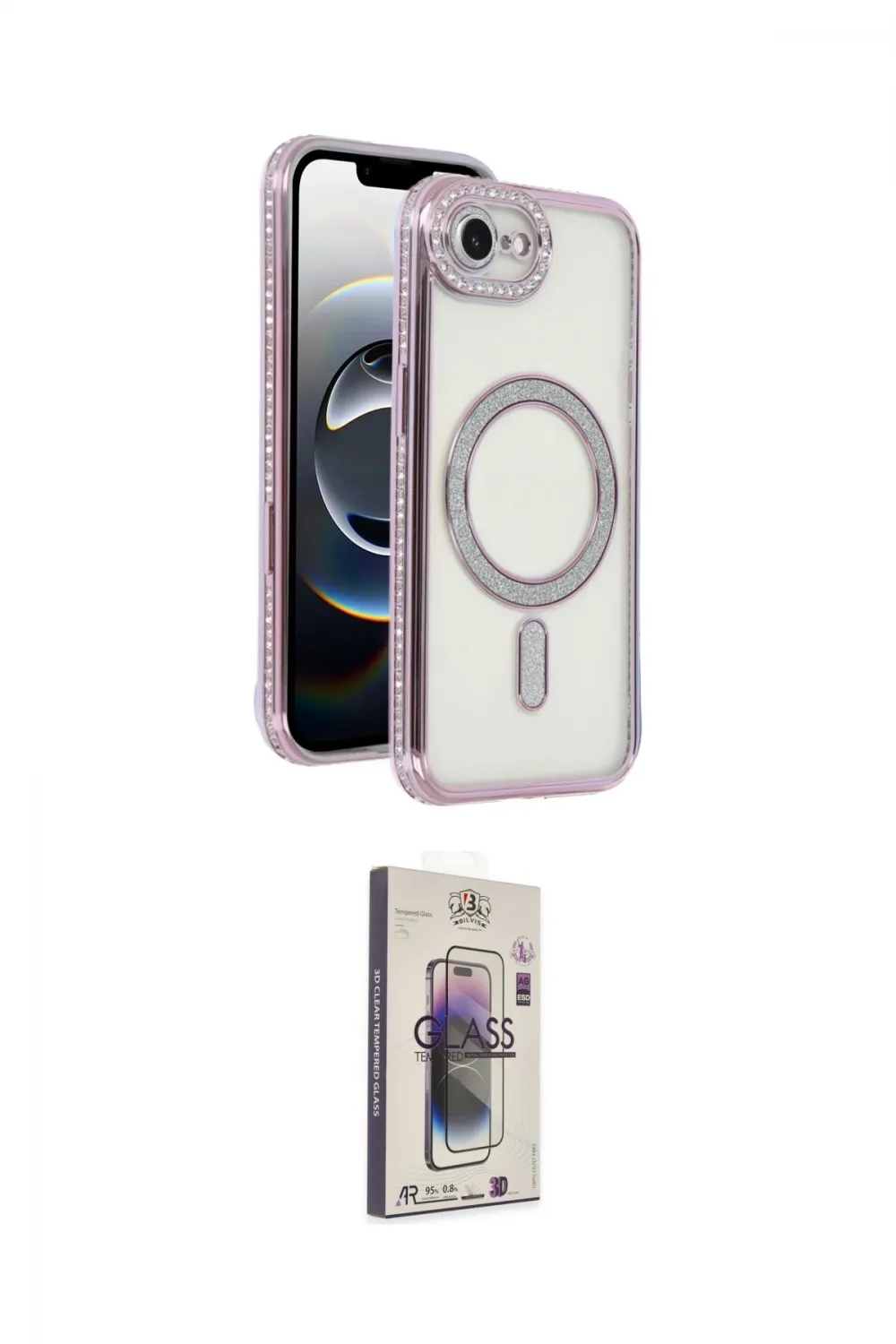 ieg™ iPhone 16E Kılıf Zirve Doku Prime - Siyah Bilvis 3D Cam Ekran Koruyucu