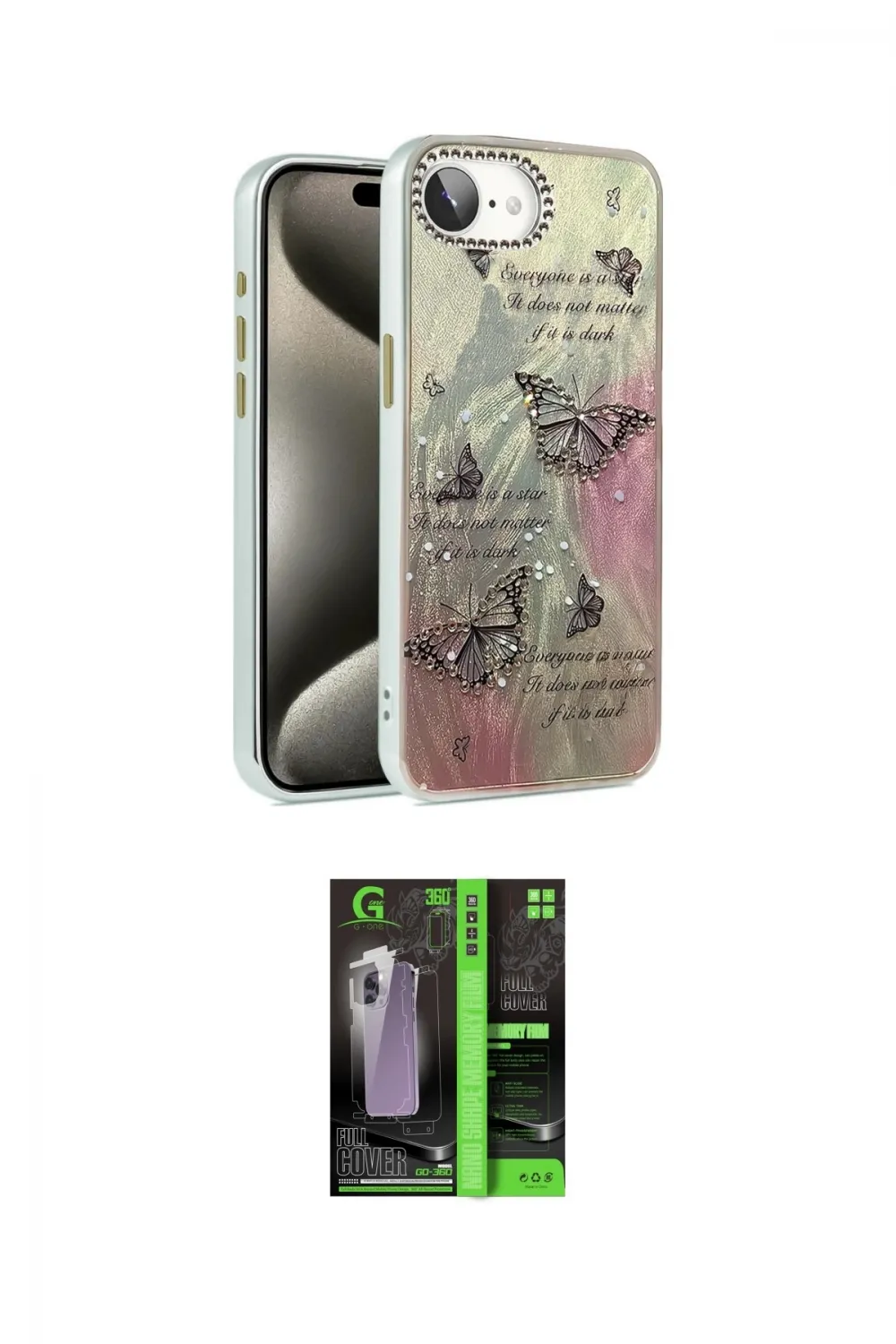 ieg™ iPhone 16E Kılıf Zirve Modern Prime - Şeffaf 360 Full Body Arka Koruyucu