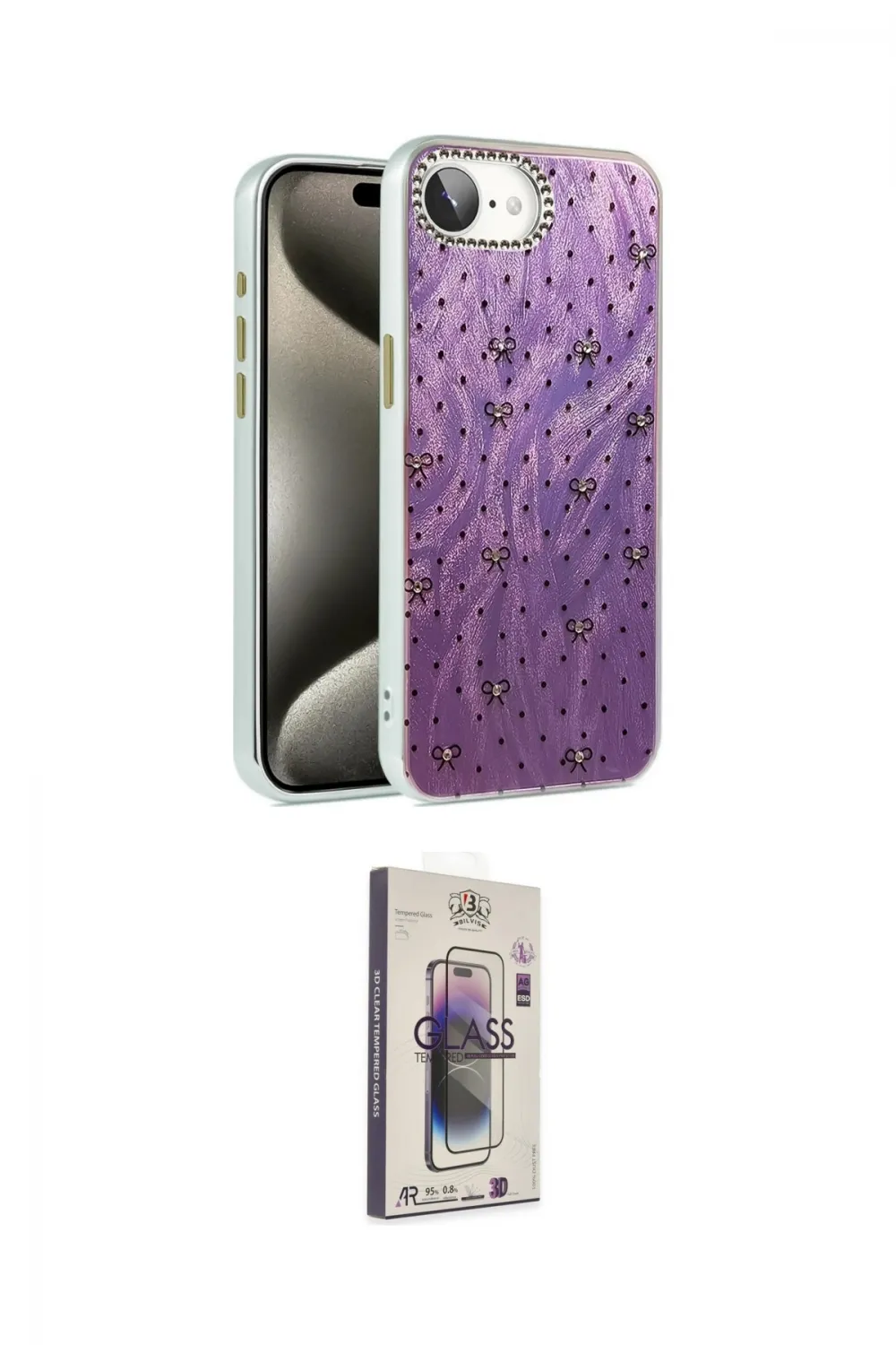 ieg™ iPhone 16E Kılıf Zirve Modern Prime - Siyah Bilvis 3D Cam Ekran Koruyucu