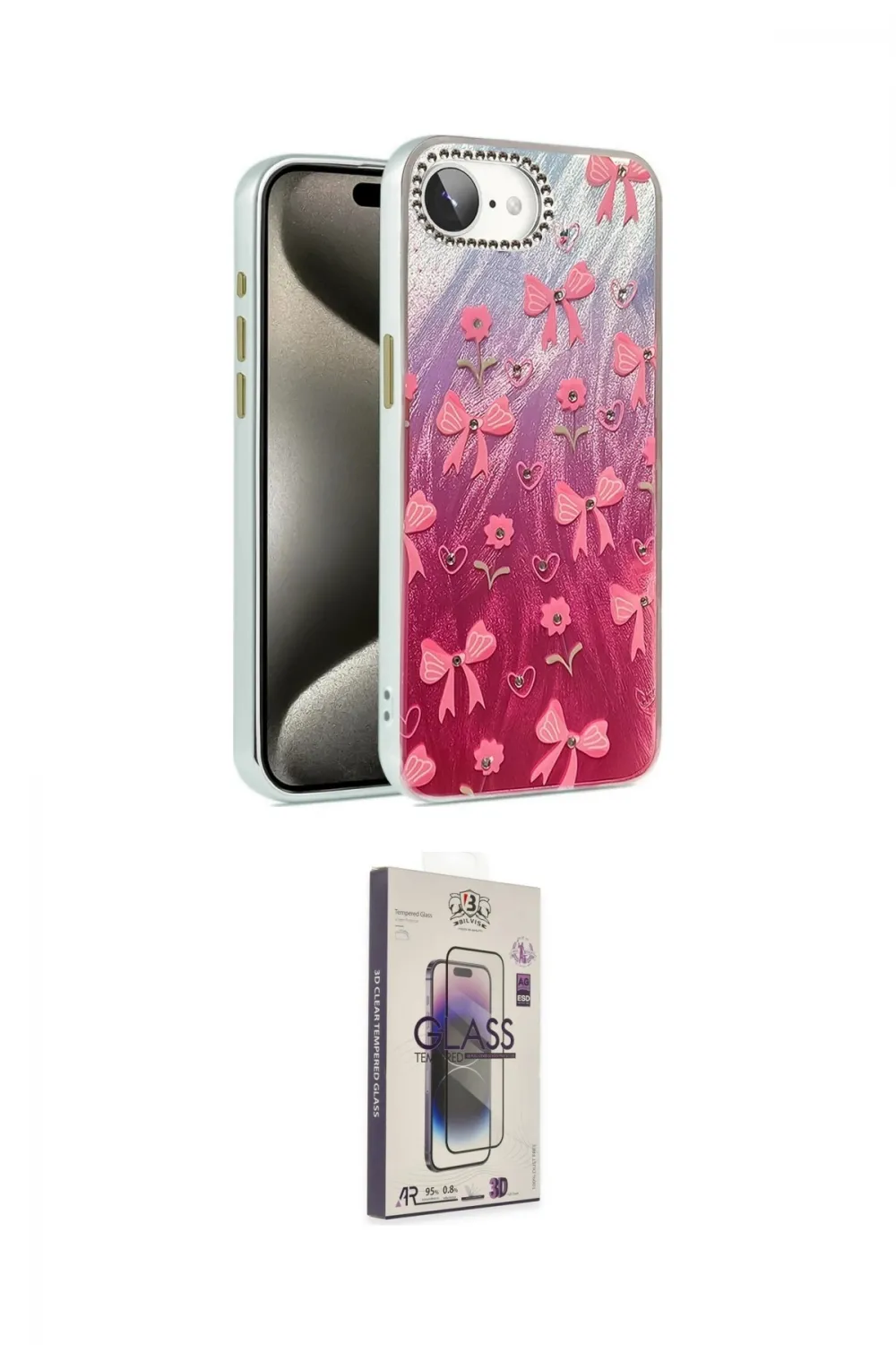 ieg™ iPhone 16E Kılıf Zirve Modern Prime - Siyah Bilvis 3D Cam Ekran Koruyucu