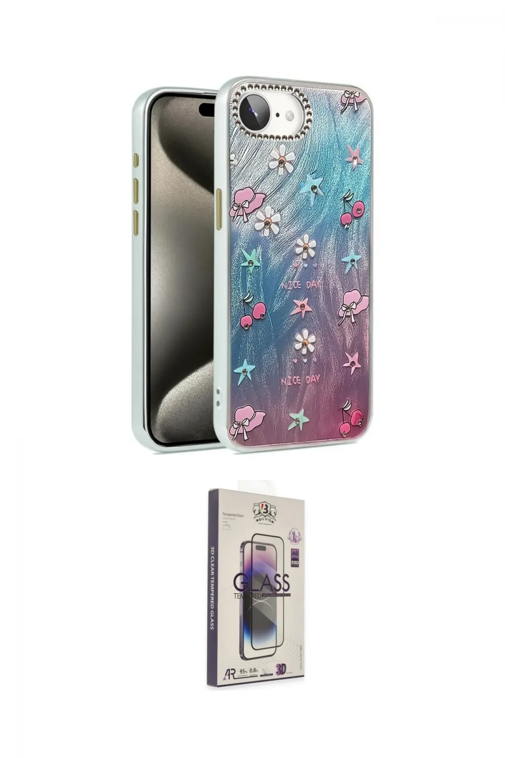 ieg™ iPhone 16E Kılıf Zirve Modern Prime - Siyah Bilvis 3D Cam Ekran Koruyucu