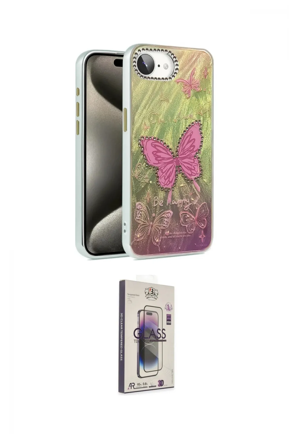 ieg™ iPhone 16E Kılıf Zirve Modern Prime - Siyah Bilvis 3D Cam Ekran Koruyucu