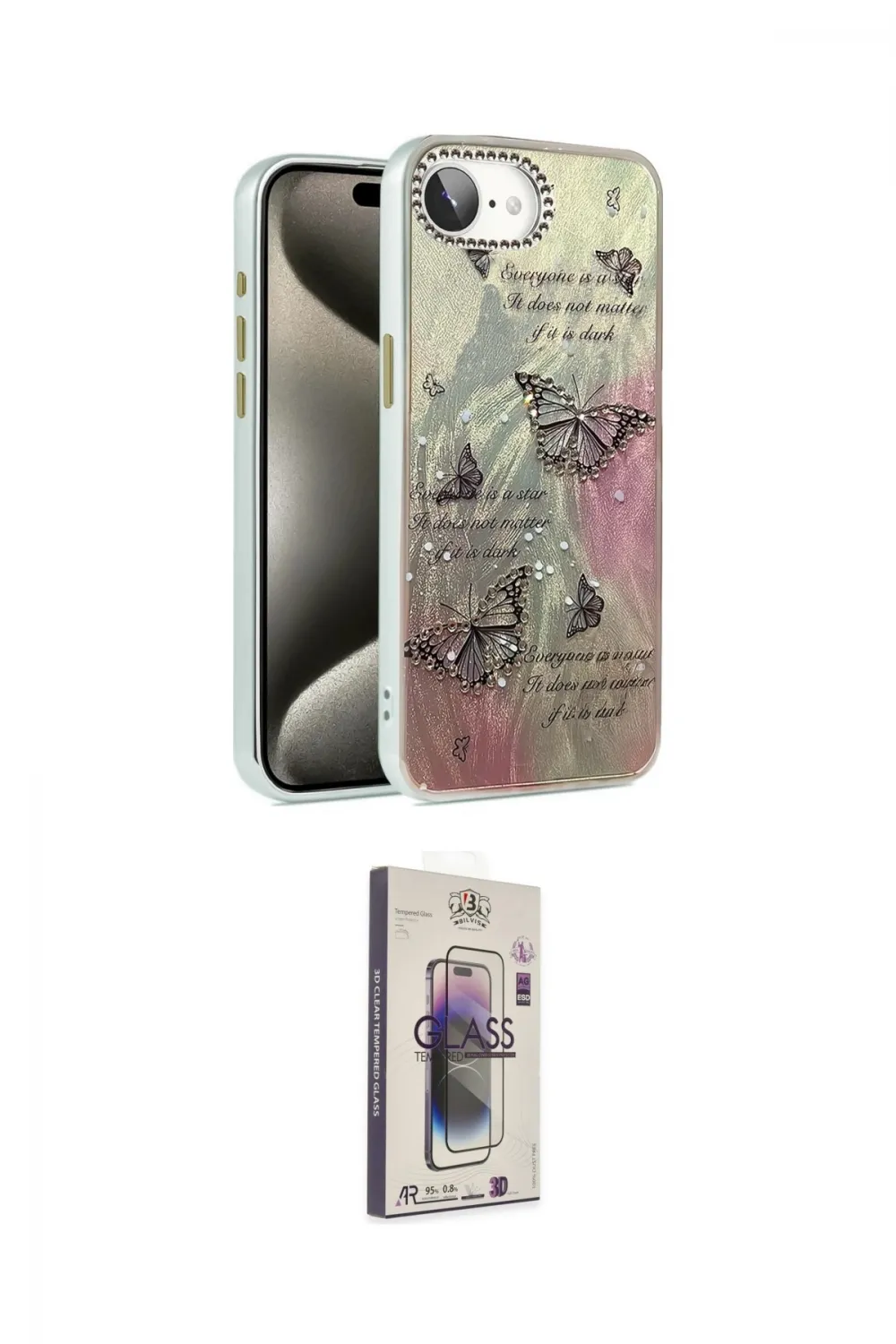 ieg™ iPhone 16E Kılıf Zirve Modern Prime - Siyah Bilvis 3D Cam Ekran Koruyucu