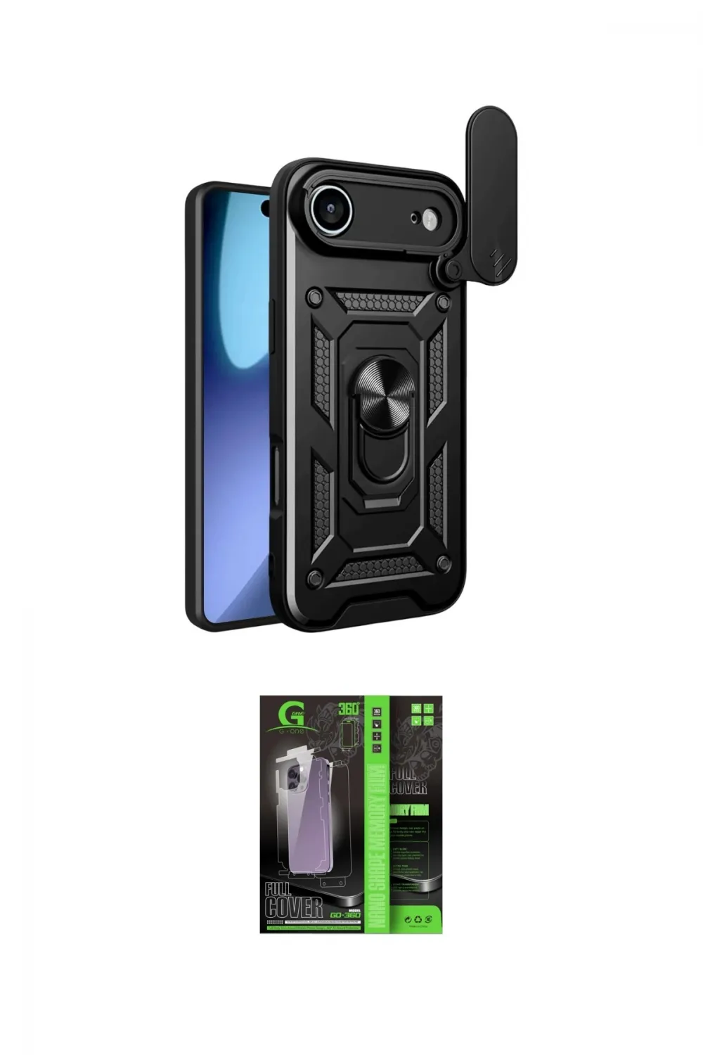 ieg™ iPhone 17 Air Kılıf Ahenk Klasik - Siyah 360 Mat Full Body Arka Koruyucu