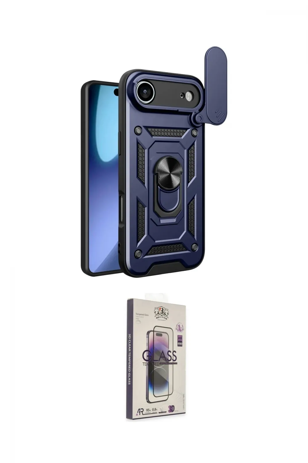 ieg™ iPhone 17 Air Kılıf Ahenk Klasik - Siyah Bilvis 3D Cam Ekran Koruyucu