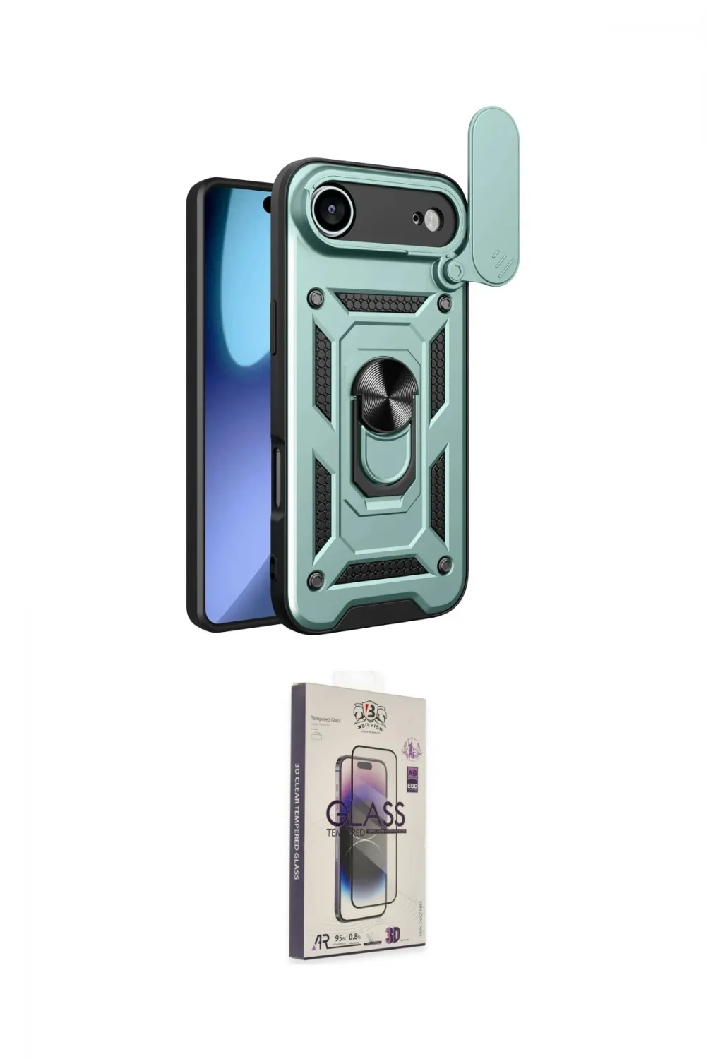 ieg™ iPhone 17 Air Kılıf Ahenk Klasik - Siyah Bilvis 3D Cam Ekran Koruyucu