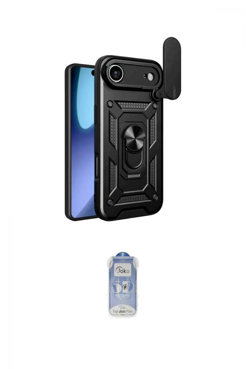 ieg™ iPhone 17 Air Kılıf Ahenk Klasik - Siyah Joko Magic 5D Cam