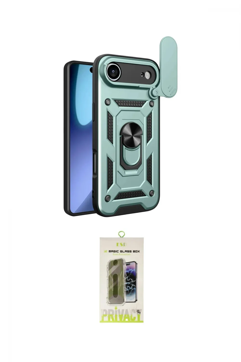 ieg™ iPhone 17 Air Kılıf Ahenk Klasik - Siyah Joko Magic 5D Hayalet Cam