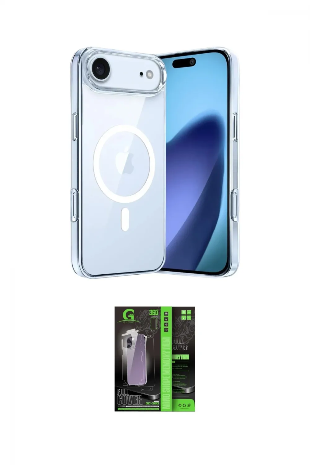 ieg™ iPhone 17 Air Kılıf Ahenk Minimal Serisi - Şeffaf 360 Full Body Arka Koruyucu