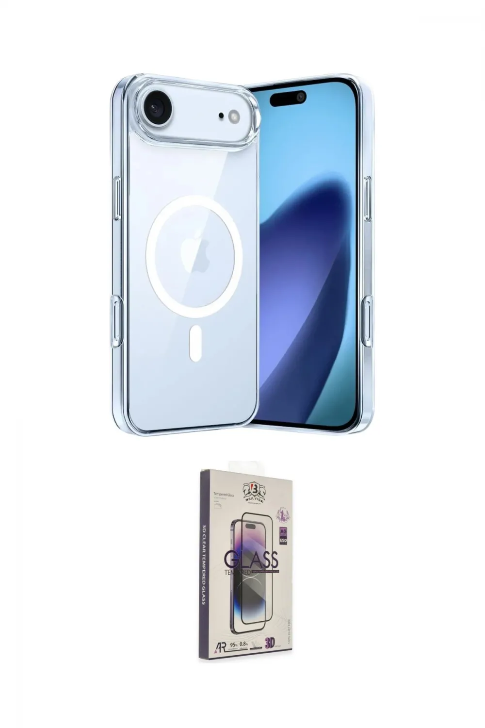 ieg™ iPhone 17 Air Kılıf Ahenk Minimal Serisi - Siyah Bilvis 3D Cam Ekran Koruyucu