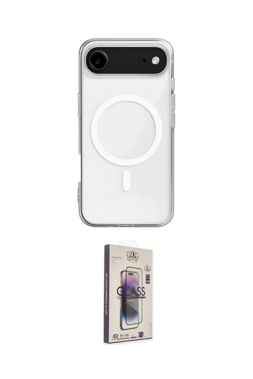ieg™ iPhone 17 Air Kılıf Ahenk Yansıma Prime - Siyah Bilvis 3D Cam Ekran Koruyucu