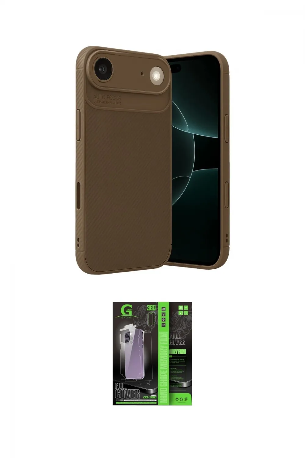 ieg™ iPhone 17 Air Kılıf Eksen Form Prime - Siyah 360 Mat Full Body Arka Koruyucu