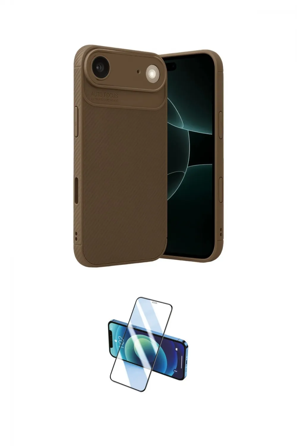 ieg™ iPhone 17 Air Kılıf Eksen Form Prime - Siyah 3D Antistatik Cam Ekran Koruyucu