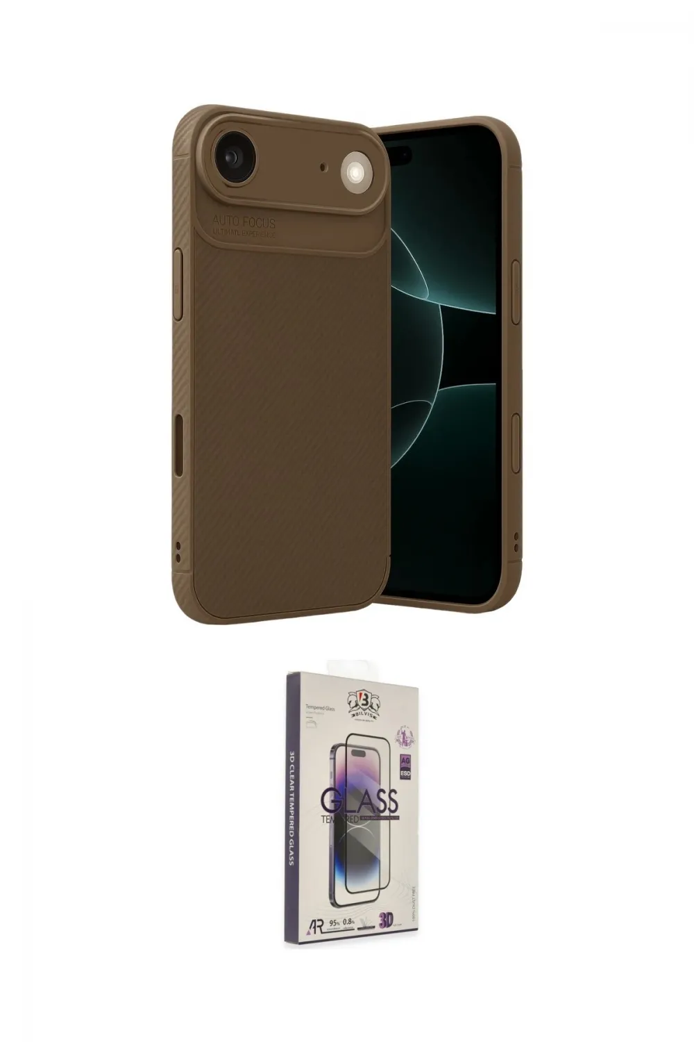 ieg™ iPhone 17 Air Kılıf Eksen Form Prime - Siyah Bilvis 3D Cam Ekran Koruyucu