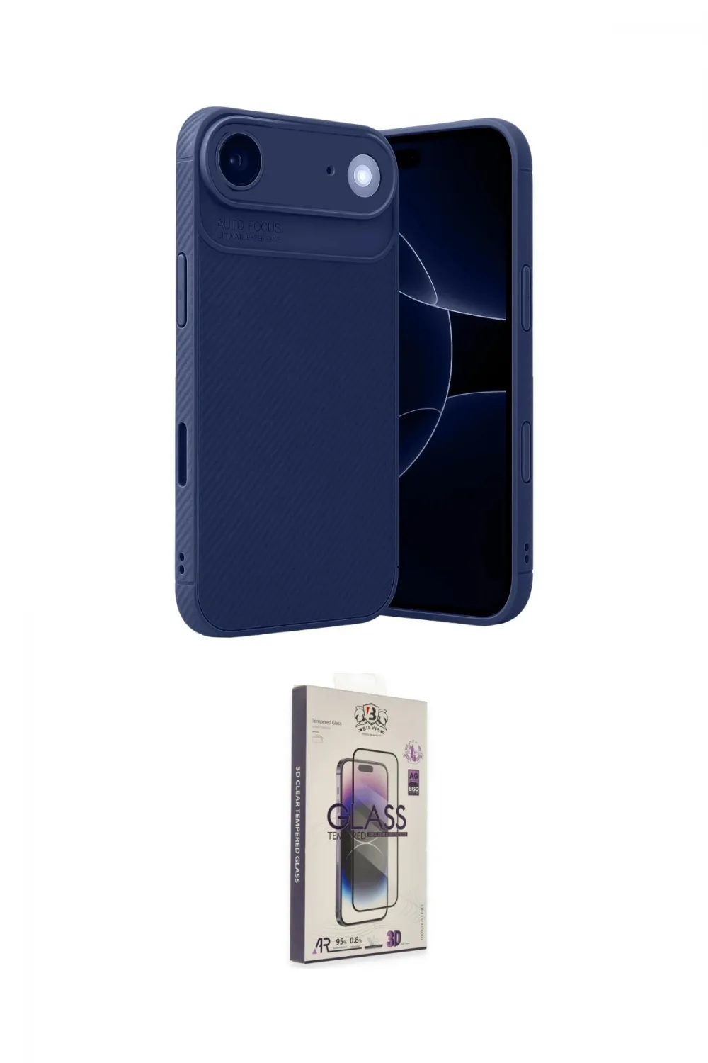 ieg™ iPhone 17 Air Kılıf Eksen Form Prime - Siyah Bilvis 3D Cam Ekran Koruyucu
