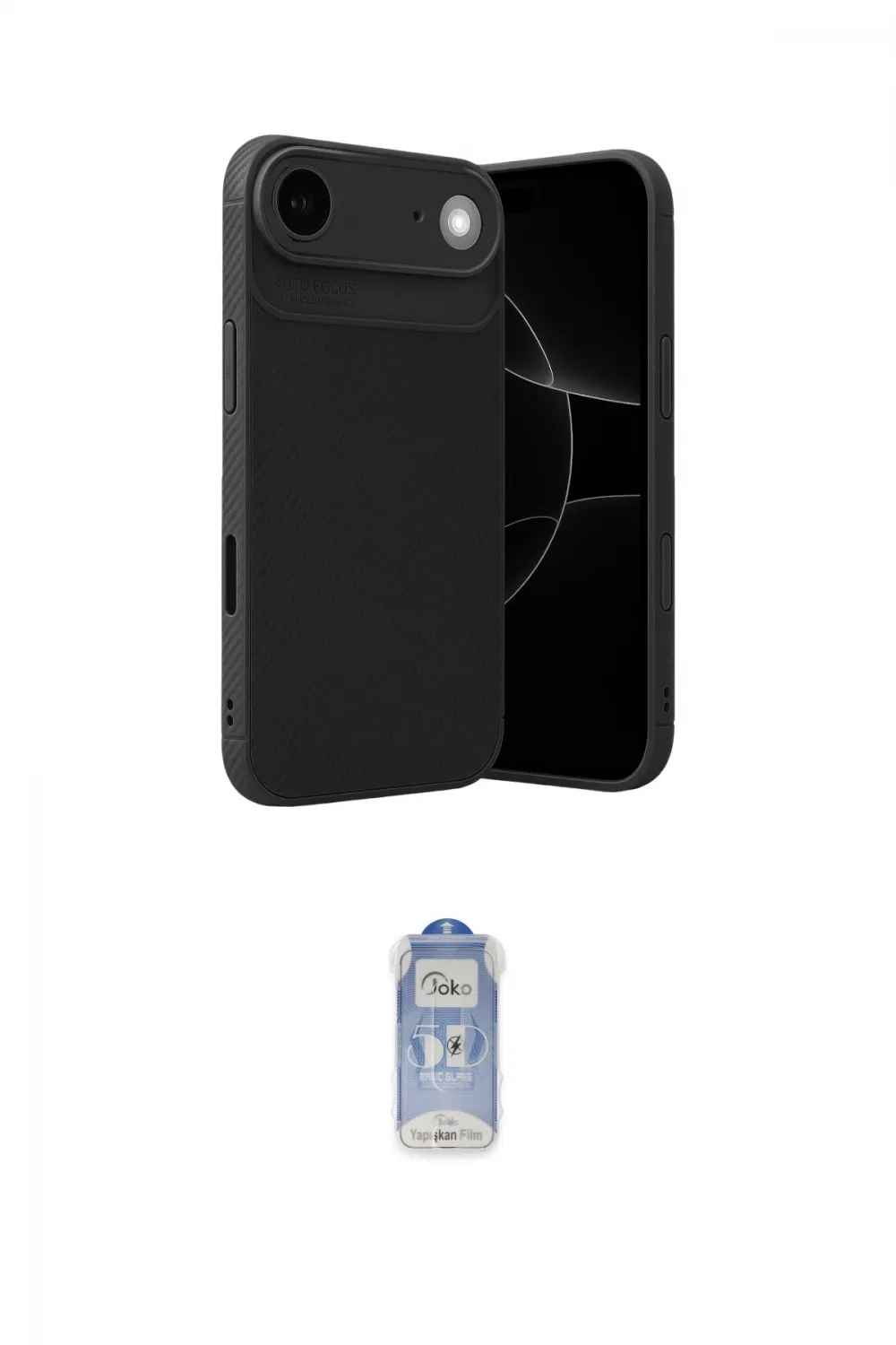 ieg™ iPhone 17 Air Kılıf Eksen Form Prime - Siyah Joko Magic 5D Cam