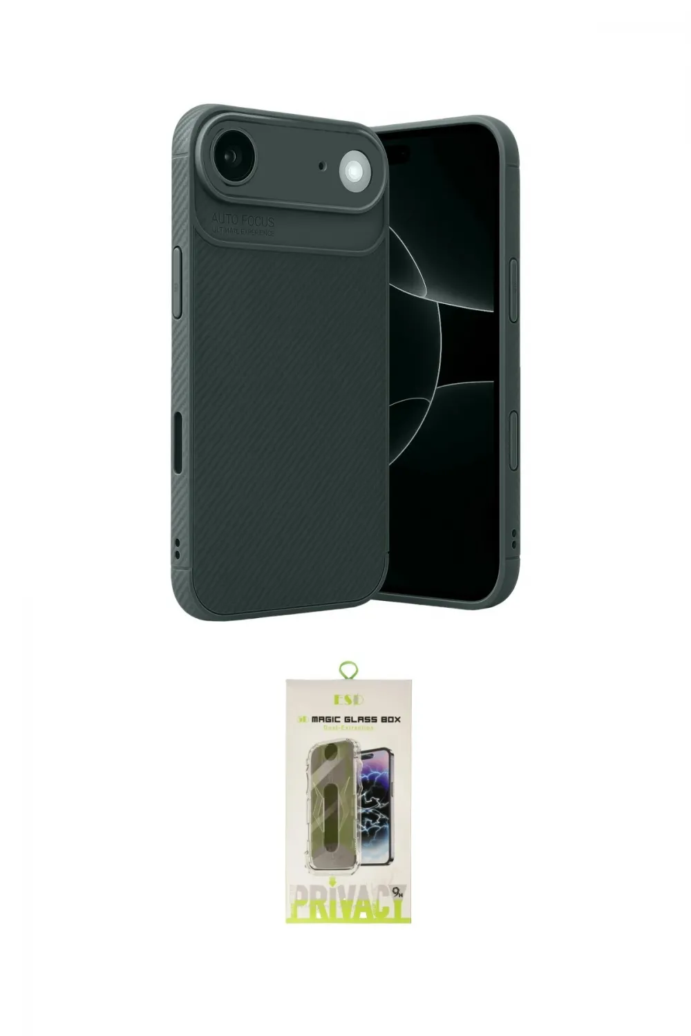 ieg™ iPhone 17 Air Kılıf Eksen Form Prime - Siyah Joko Magic 5D Hayalet Cam