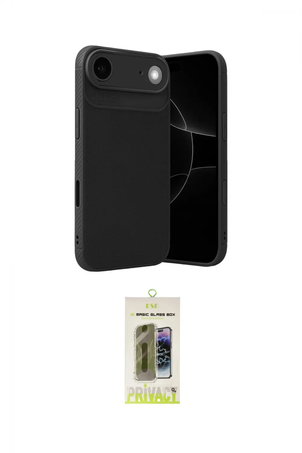 ieg™ iPhone 17 Air Kılıf Eksen Form Prime - Siyah Joko Magic 5D Hayalet Cam