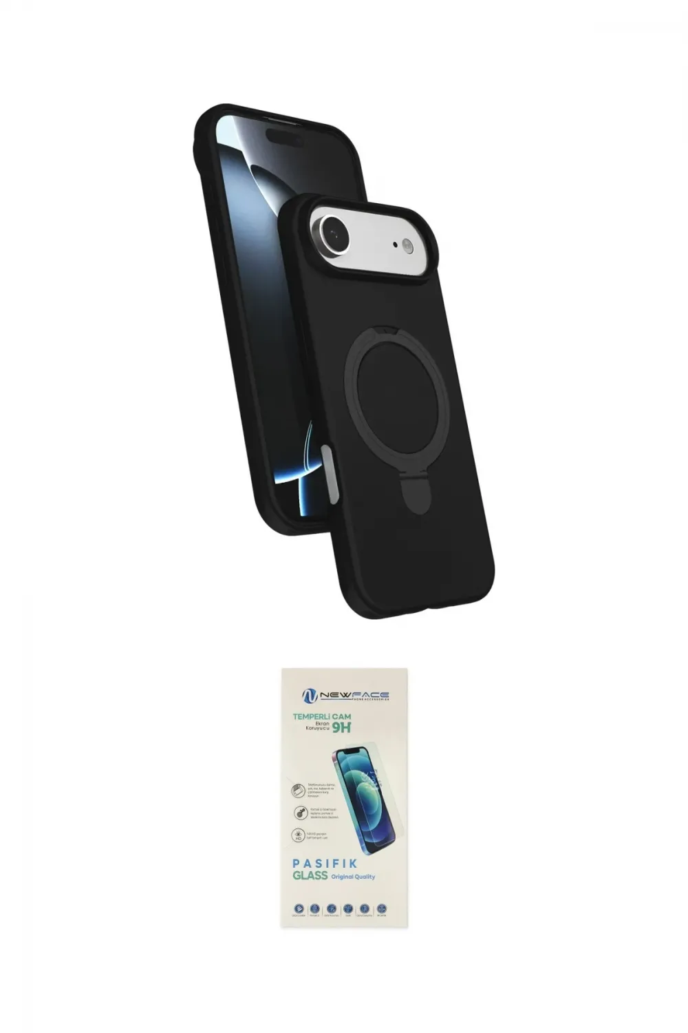 ieg™ iPhone 17 Air Kılıf İz Işık Koleksiyonu - Şeffaf Pasifik Cam Ekran Koruyucu