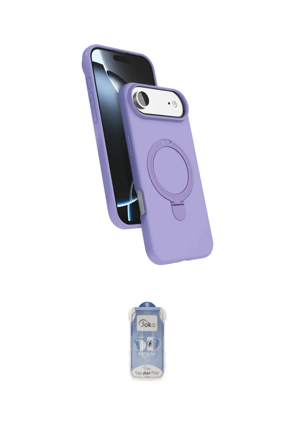 ieg™ iPhone 17 Air Kılıf İz Işık Koleksiyonu - Siyah Joko Magic 5D Cam