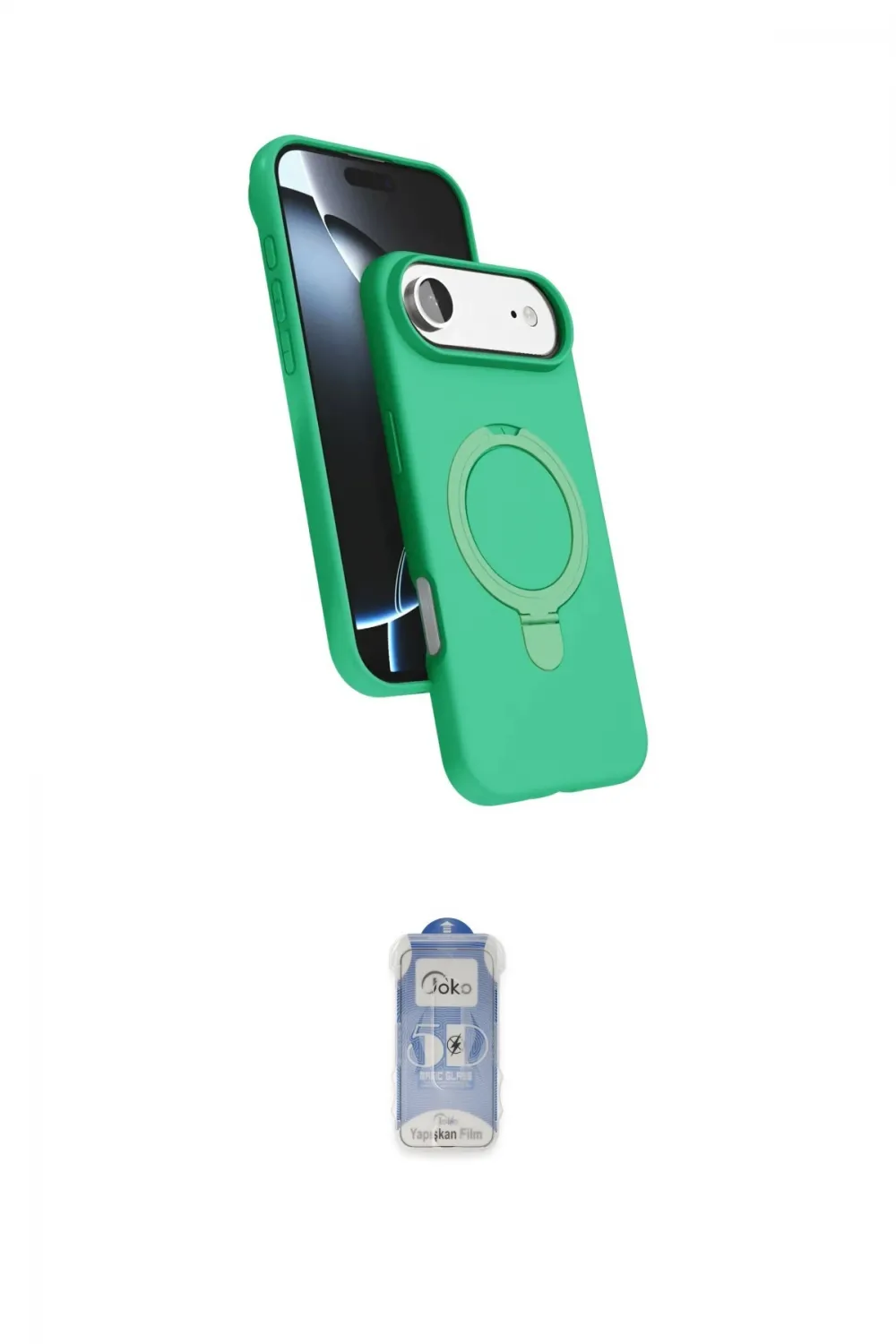 ieg™ iPhone 17 Air Kılıf İz Işık Koleksiyonu - Siyah Joko Magic 5D Cam