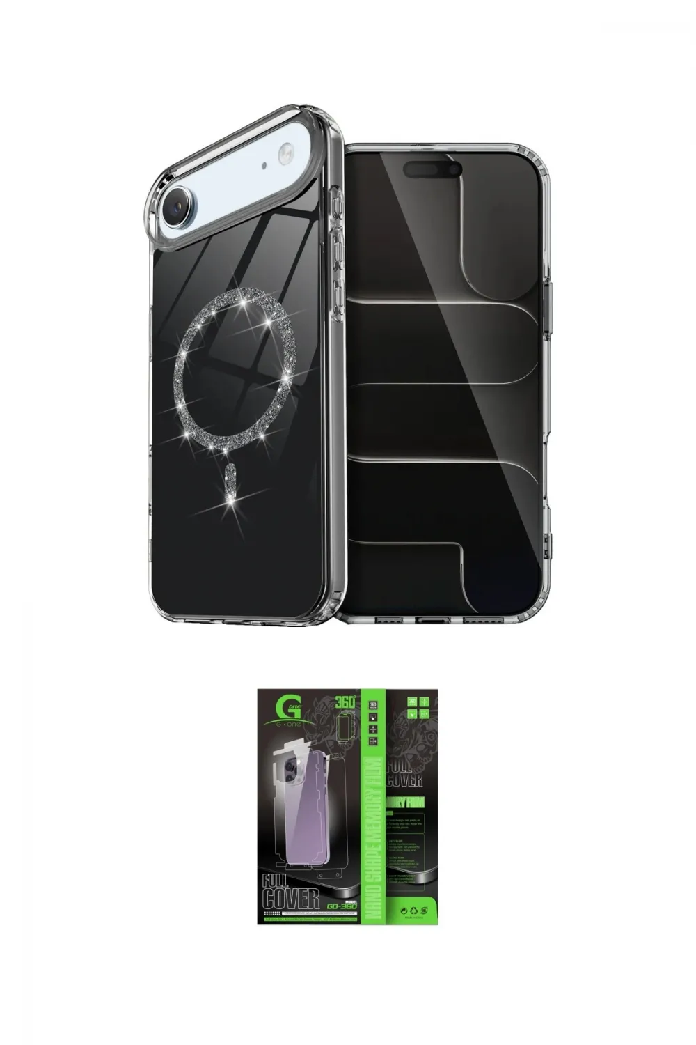 ieg™ iPhone 17 Air Kılıf Kıvılcım Form Prime - Şeffaf 360 Full Body Arka Koruyucu